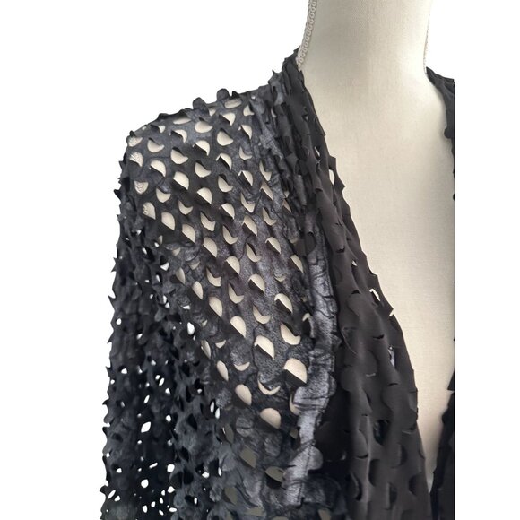 ALBERTO MAKALI Black Cutout Open Front Top Size Large - Picture 2 of 6